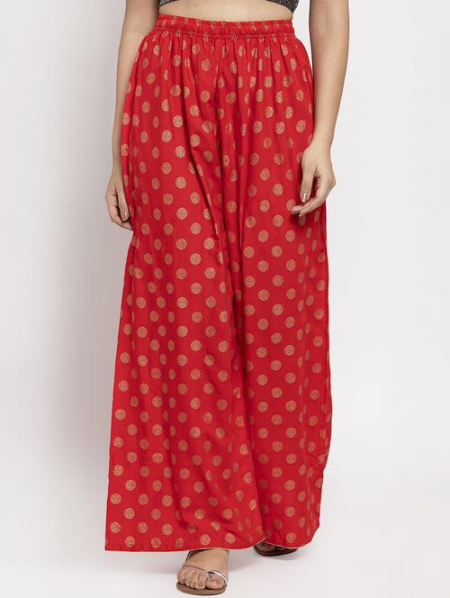polka dots printed flared palazzo - 17299671 - Very Small Image - 1