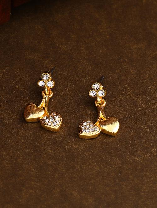 gold metal drop earring - 17327801 - Very Small Image - 1