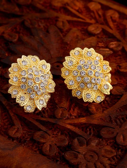 white metal studs earring - 17327804 - Standard Image - 0
