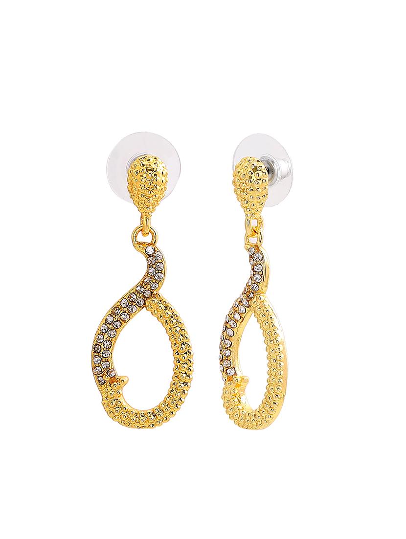 gold metal drop earring - 17327956 - Zoom Image - 2