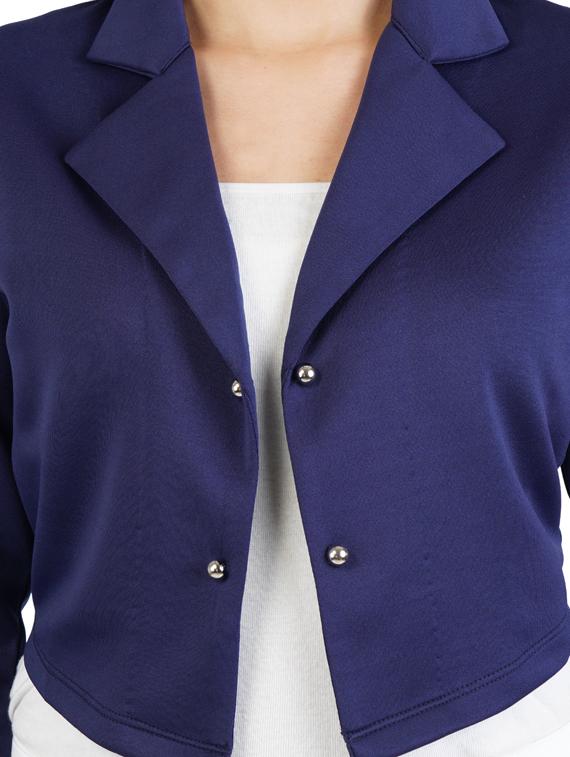 lapel neck short casual blazer - 17351050 - Zoom Image - 4