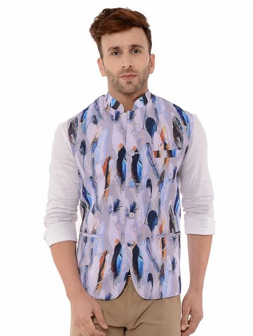 multi colored printed nehru jacket - 17351711 - Very Small Image - 1