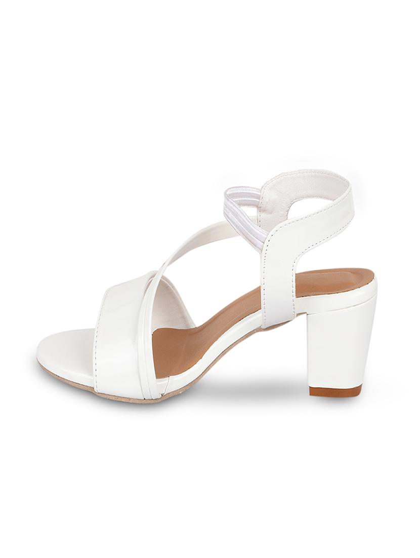 white leatherette back strap sandals - 17352969 - Zoom Image - 2