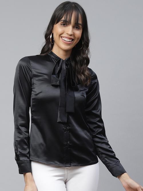 tie up neck satin top  - 17364477 - Very Small Image - 1