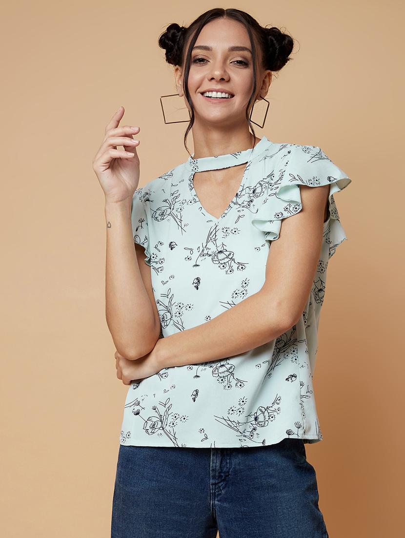 women's straight key hole neck top - 17368239 - Zoom Image - 0