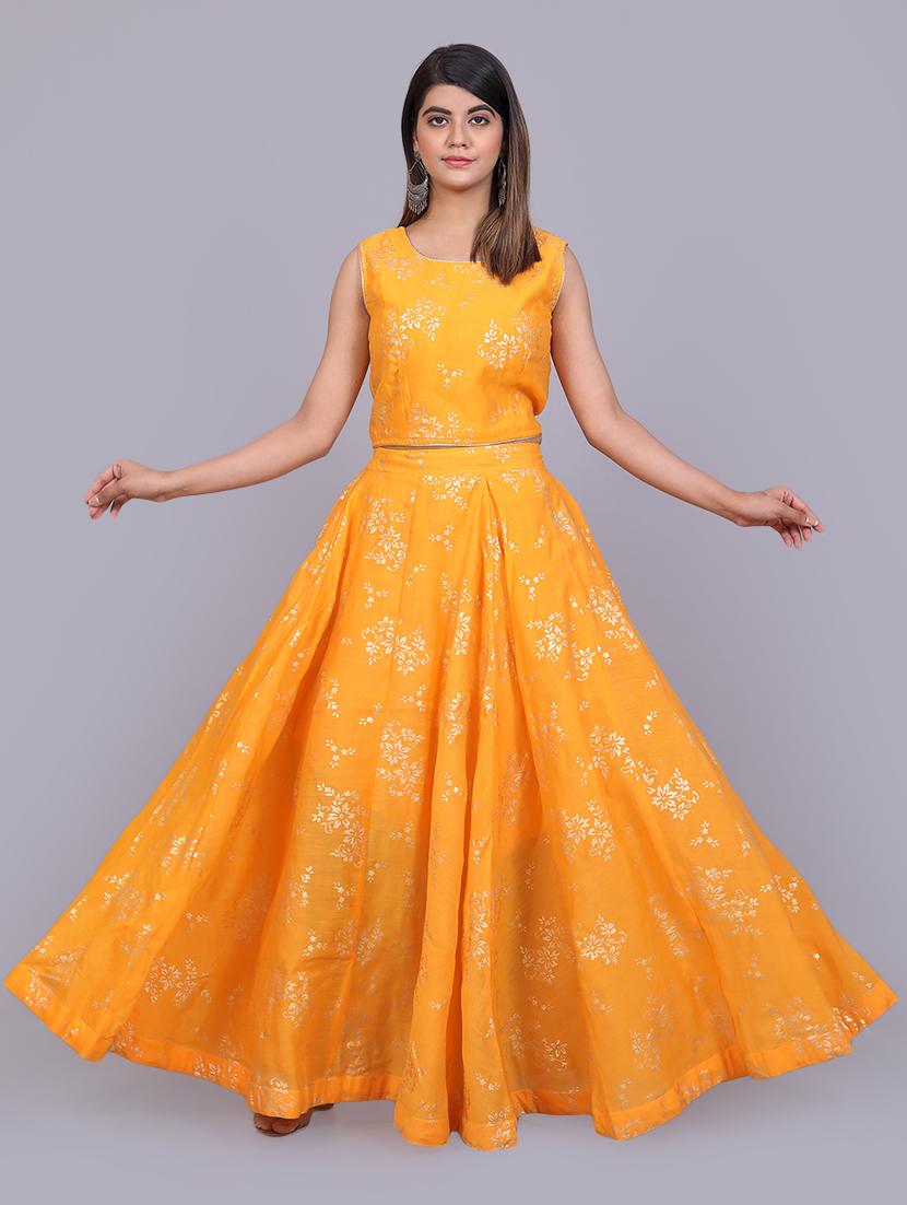 foil printed flared lehenga - 17371914 - Zoom Image - 0