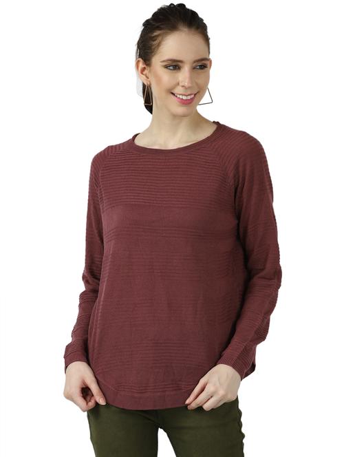 round neck solid pullover - 17396038 - Very Small Image - 1