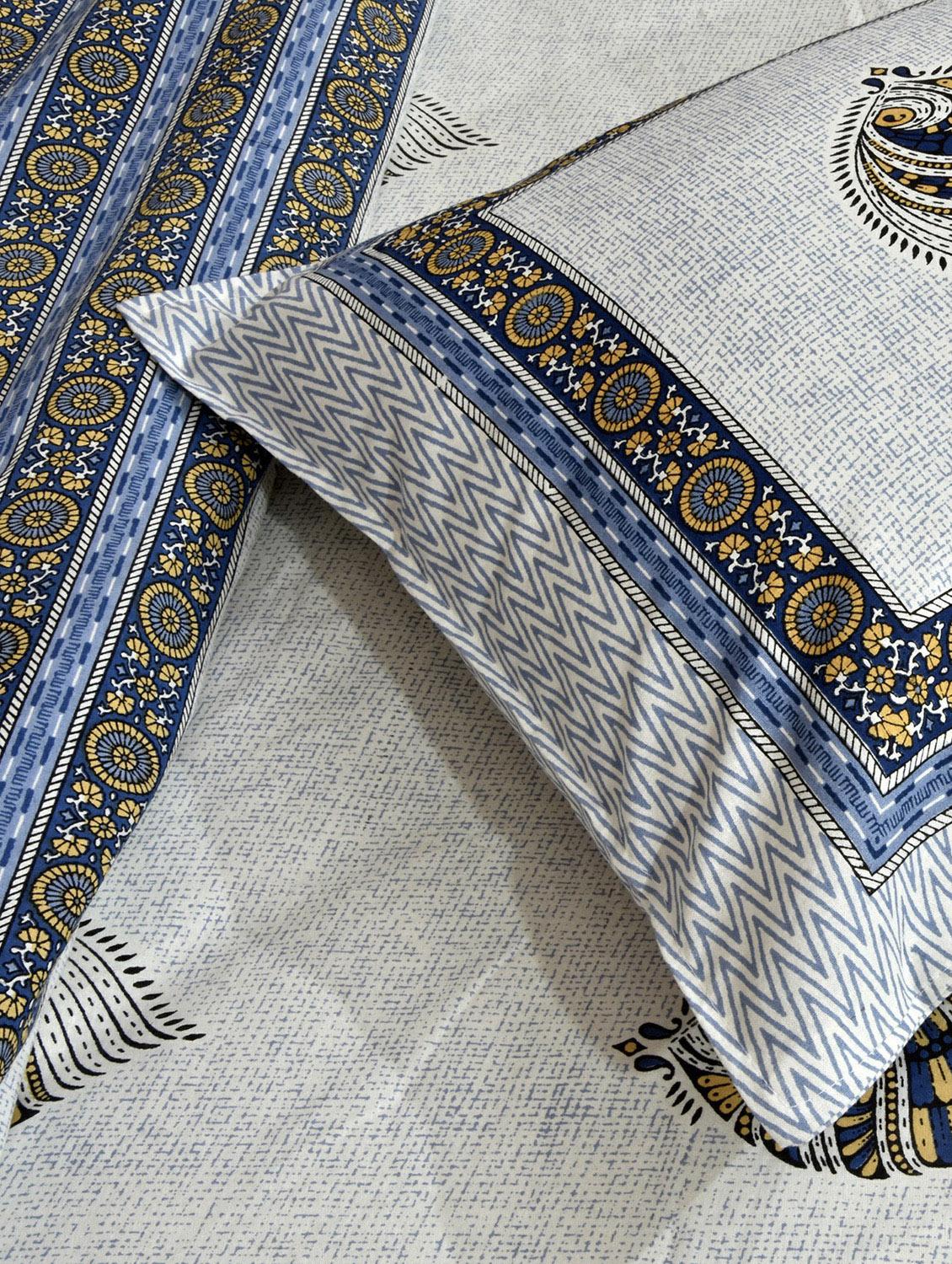 cotton jaipuri print king size bedsheet with 2 pillow covers - 17397751 - Standard Image - 2