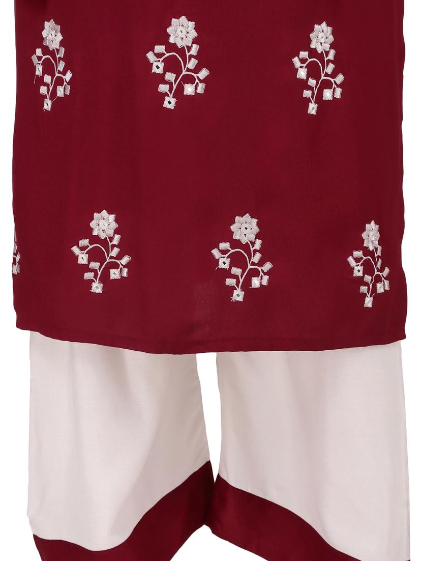 embroidered kurta palazzo set - 17401500 - Standard Image - 3