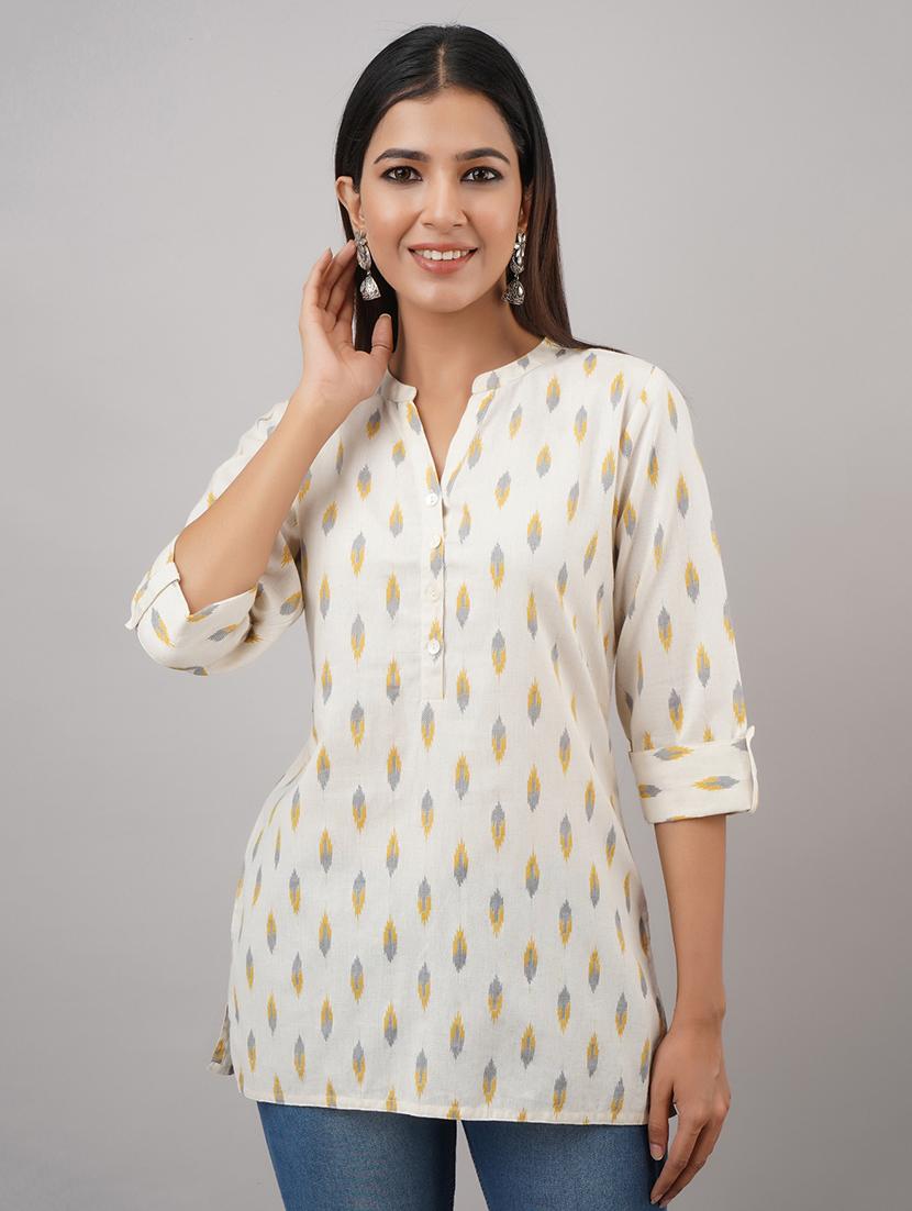 white cotton regular tunic - 17409060 -  Standard Image - 1