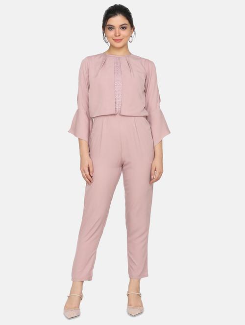 lace detail full leg jumpsuit - 17411429 - Very Small Image - 1