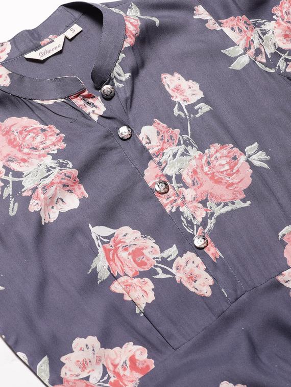 floral flared kurta - 17420699 - Standard Image - 3