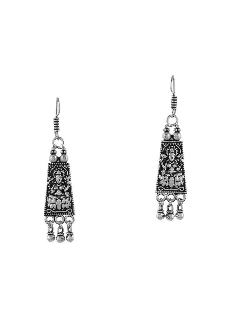 silver brass oxidized necklace and earrings - 17422550 - Standard Image - 3