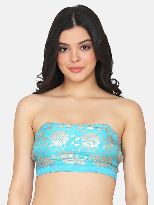 blue tussar tube bra - 17426696 - Very Small Image - 1