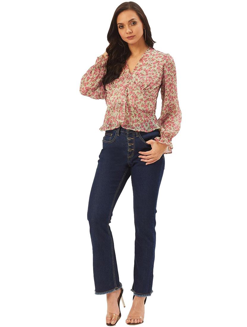 women's peplum v neck top - 17428658 - Standard Image - 3
