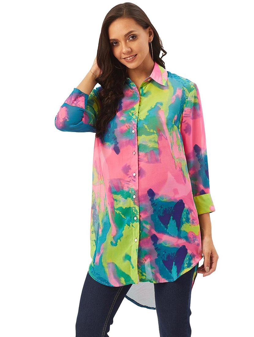 women's high-low collared top - 17428660 -  Zoom Image - 0