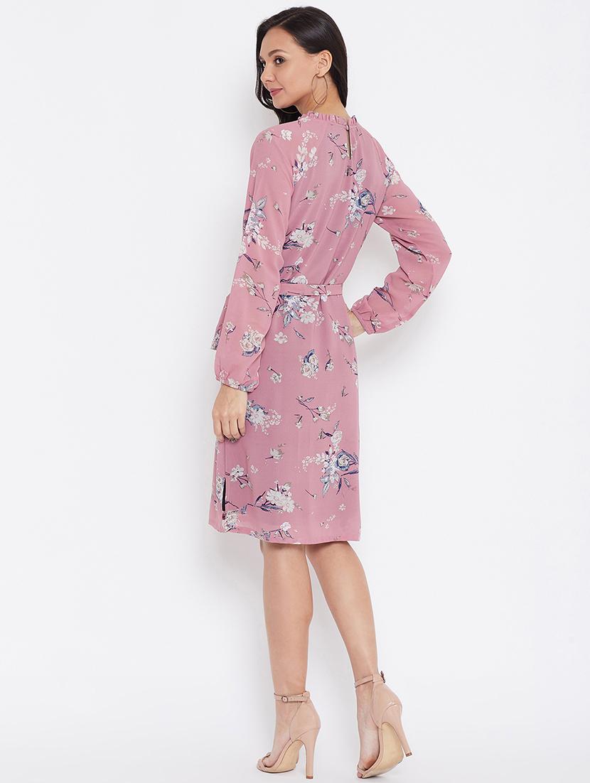 women's belted floral dress - 17435985 - Standard Image - 3