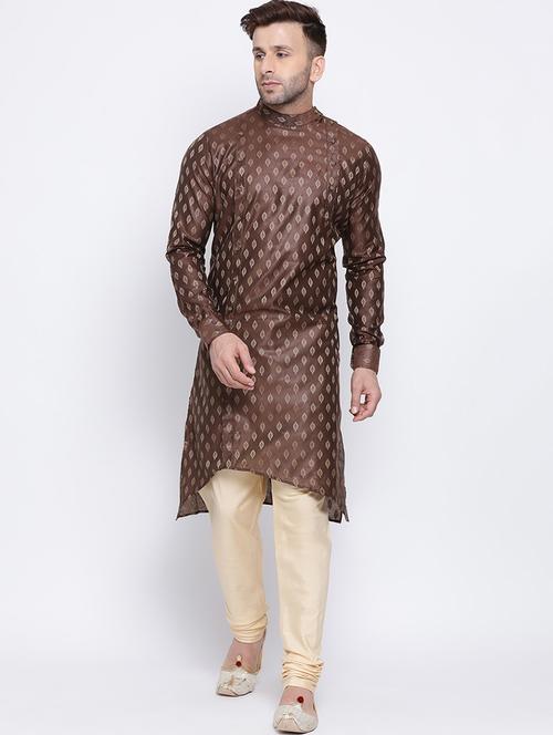 men self design kurta churidar ethnic wear set - 17453066 - Very Small Image - 1