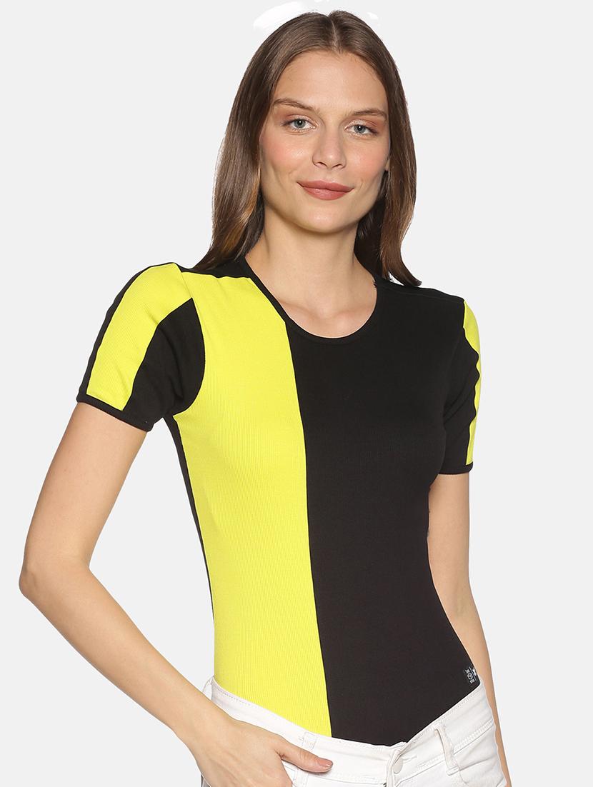 women's color block crew neck t-shirt - 17465193 - Zoom Image - 0