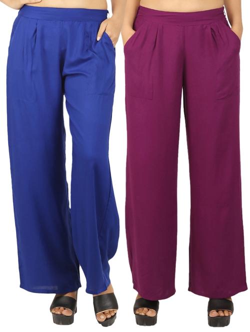 set of 2 solid palazzo - 17466803 - Very Small Image - 1