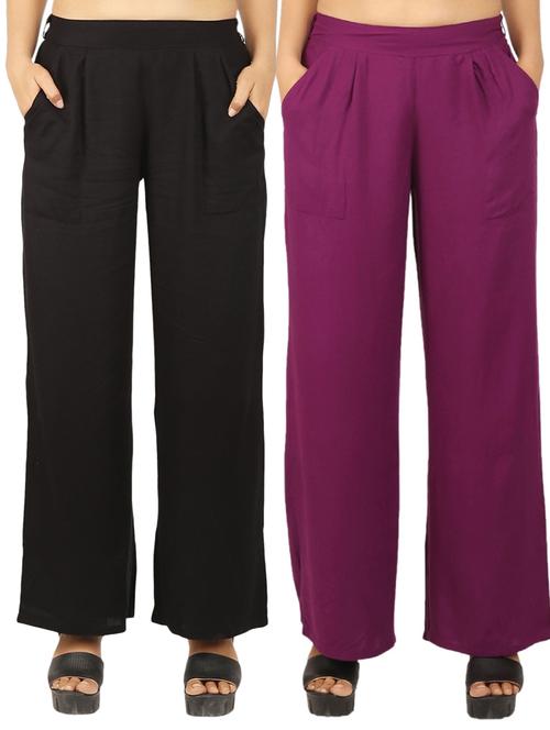 set of 2 solid palazzo - 17466806 - Very Small Image - 1