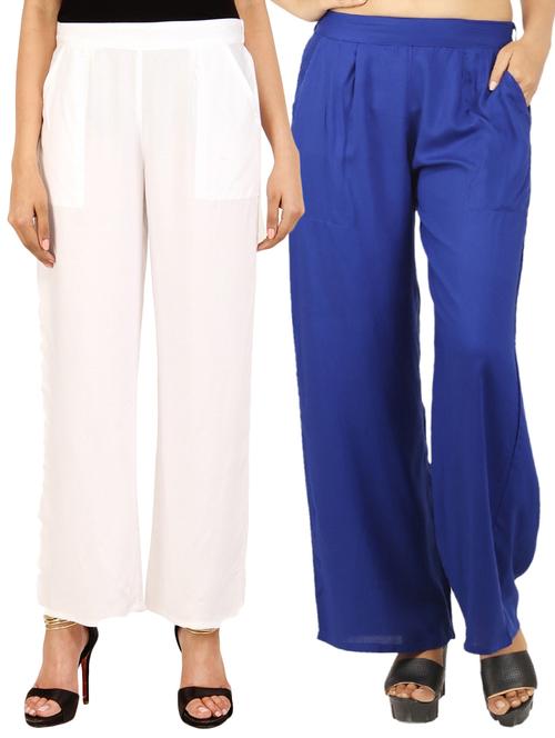 set of 2 solid palazzo - 17466825 - Very Small Image - 1