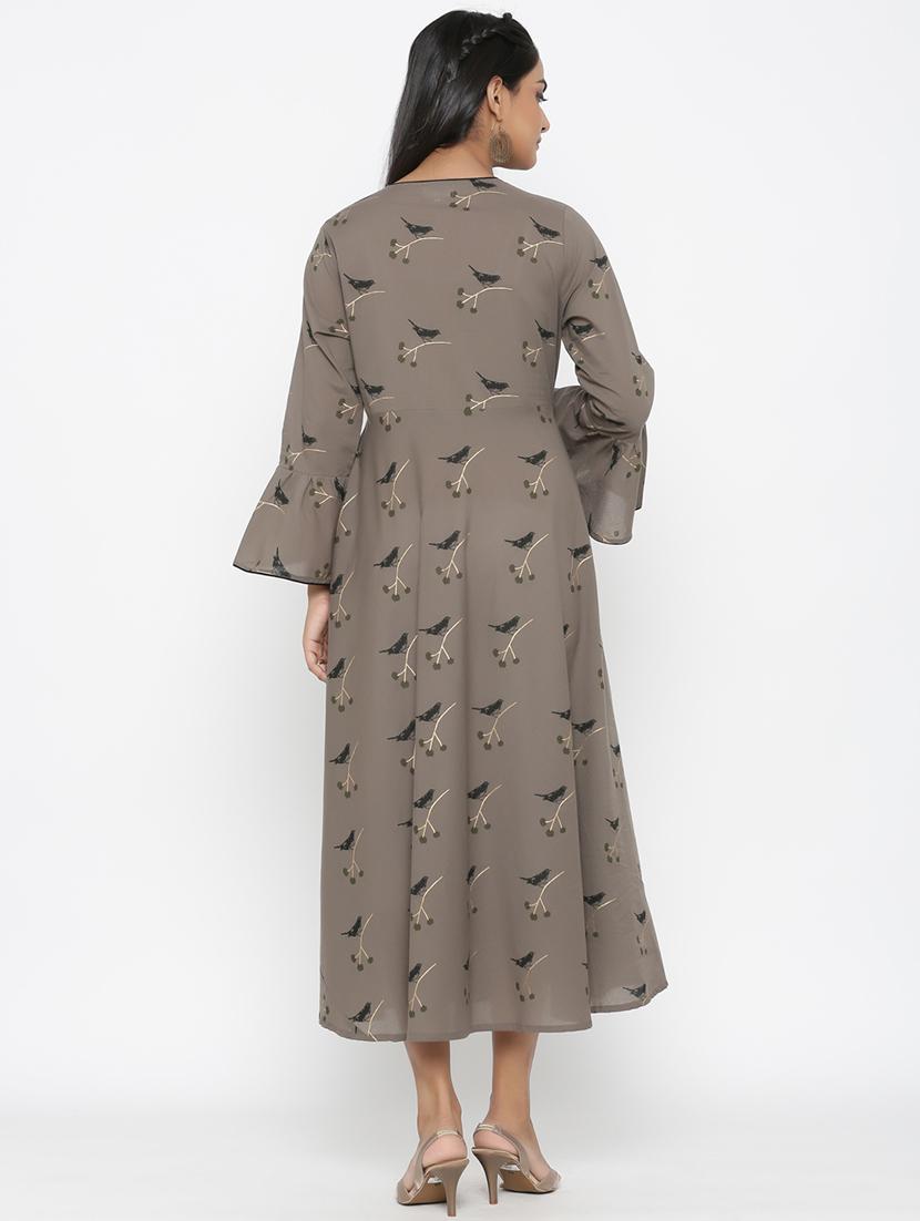 printed flared ethnic dress - 17472713 - Zoom Image - 2