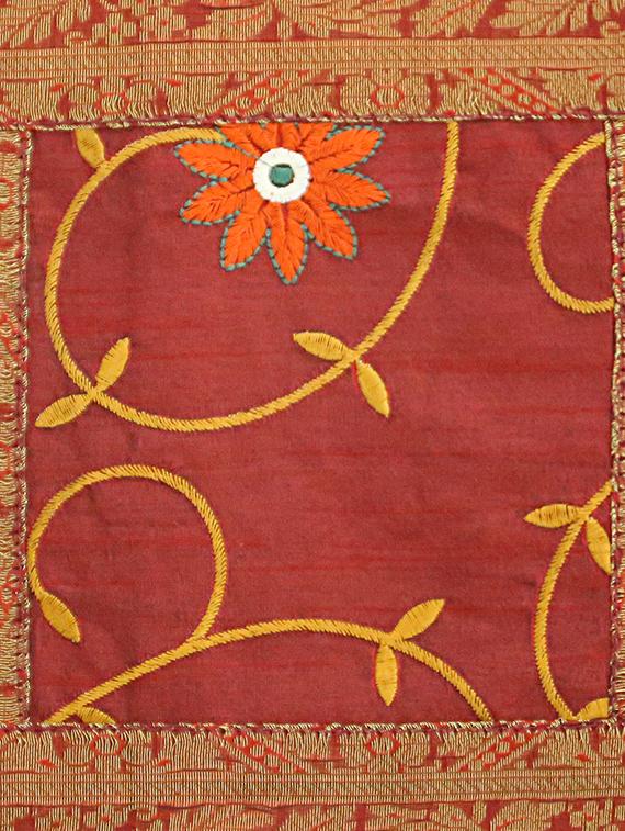 indhome life pure cotton 16x16 inches embroideried work cushion cover set of 2 - 17530026 - Standard Image - 3