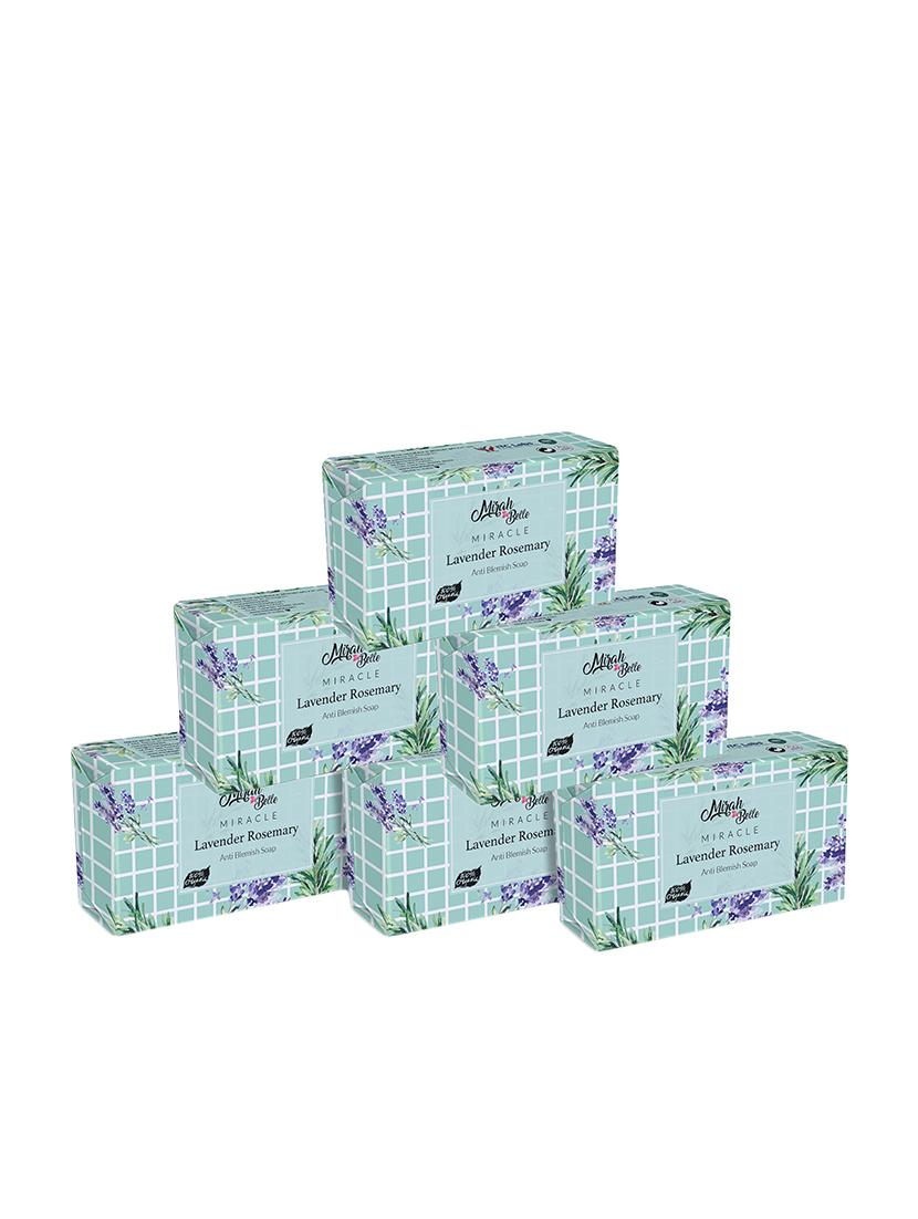 mirah belle - organic lavender anti - blemish soap bar (pack of 6) - clogged pores, blackheads, dark spots & scars, 750 gm - 17530712 - Zoom Image - 0
