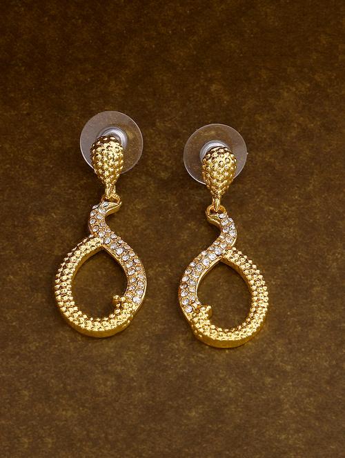 gold metal drop earring - 17542786 - Standard Image - 0