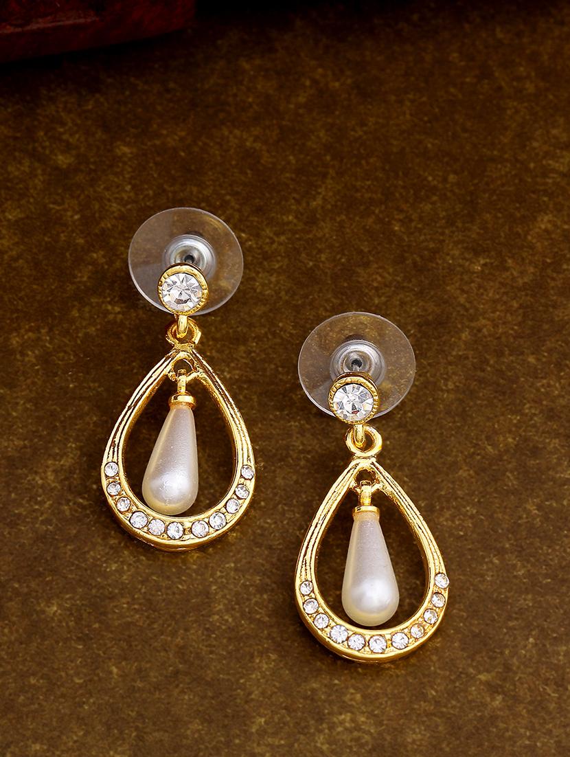 gold metal drop earring - 17542797 -  Zoom Image - 0