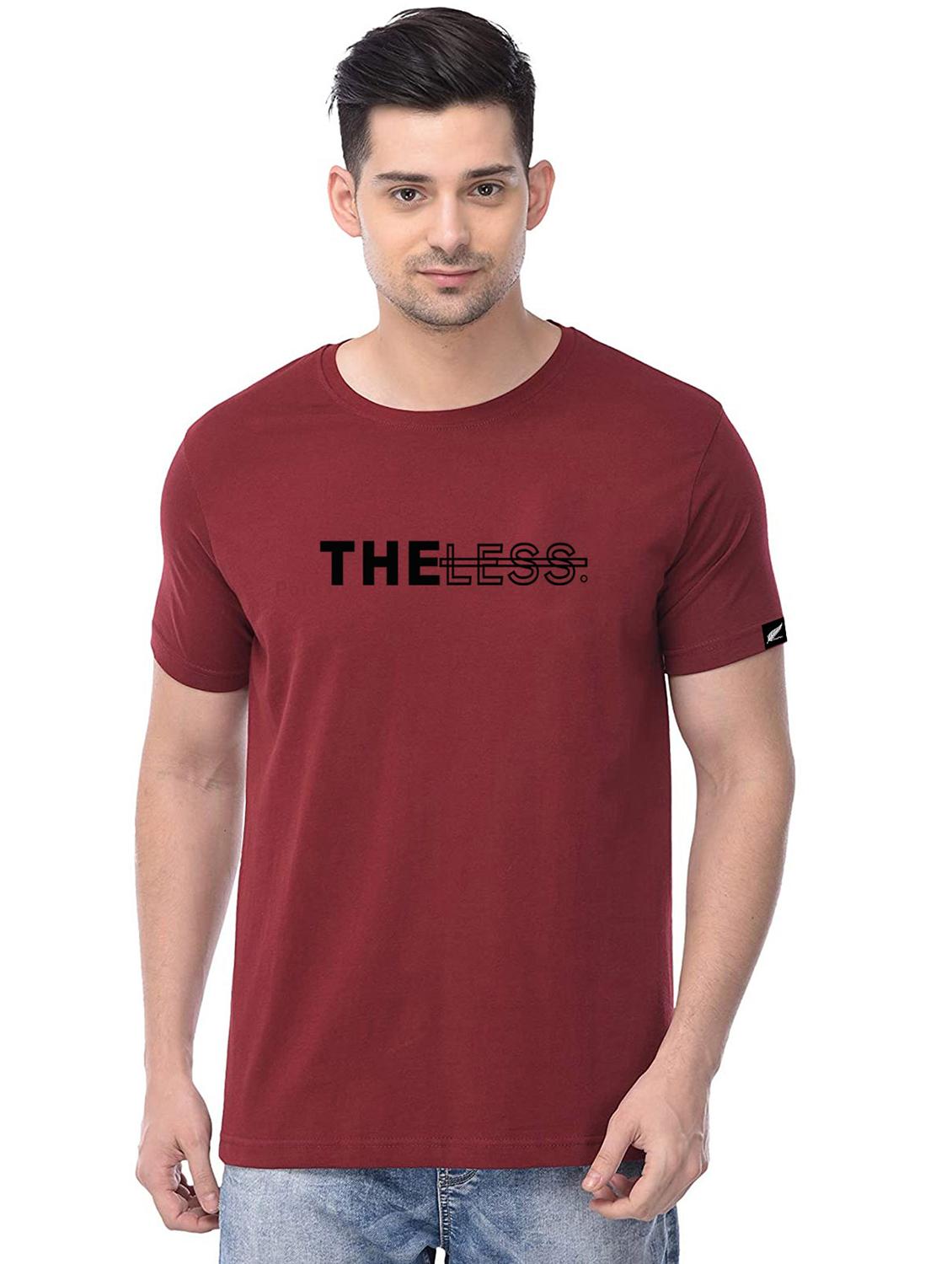 maroon chest print t-shirt - 17563524 - Zoom Image - 0