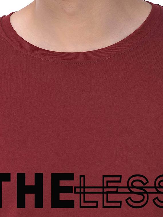 maroon chest print t-shirt - 17563524 - Standard Image - 3
