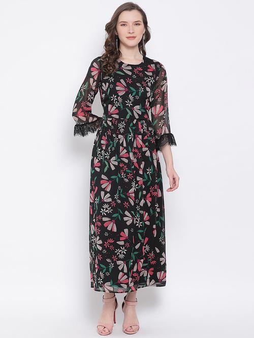 women's fit & flare floral dress - 17567044 - Standard Image - 0