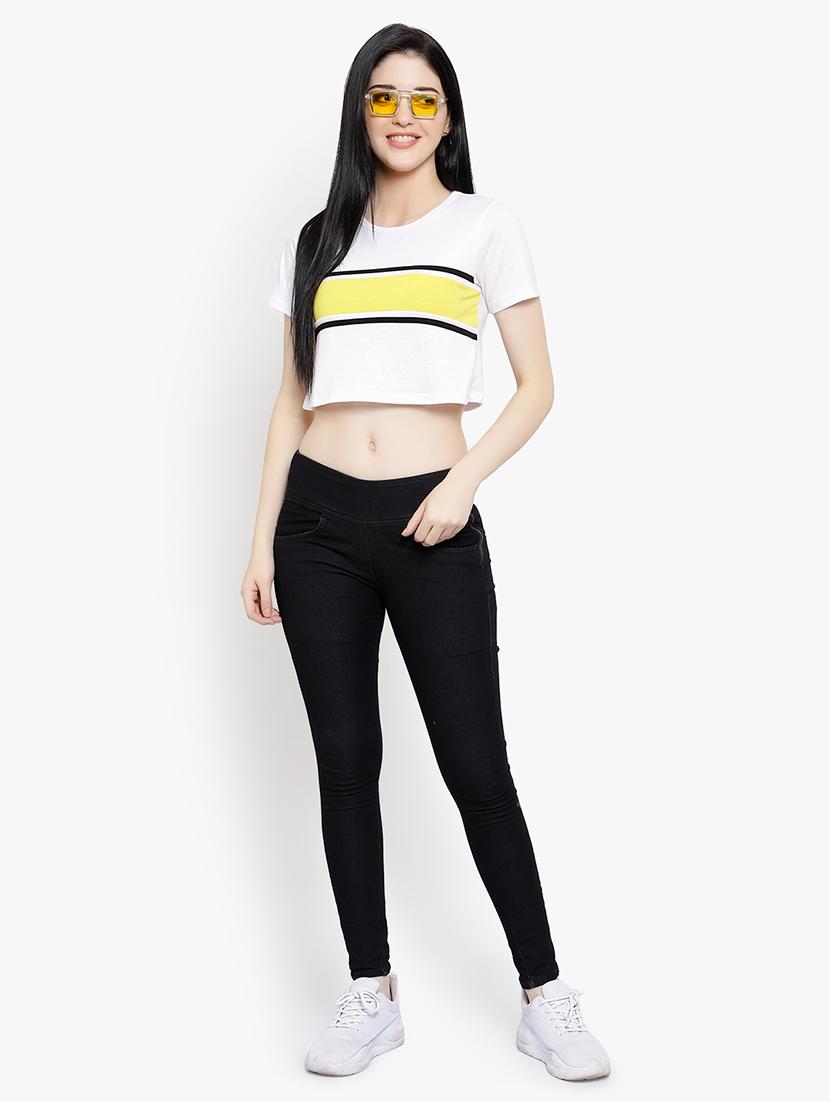 women's crop round neck t-shirt - 17596214 - Zoom Image - 5