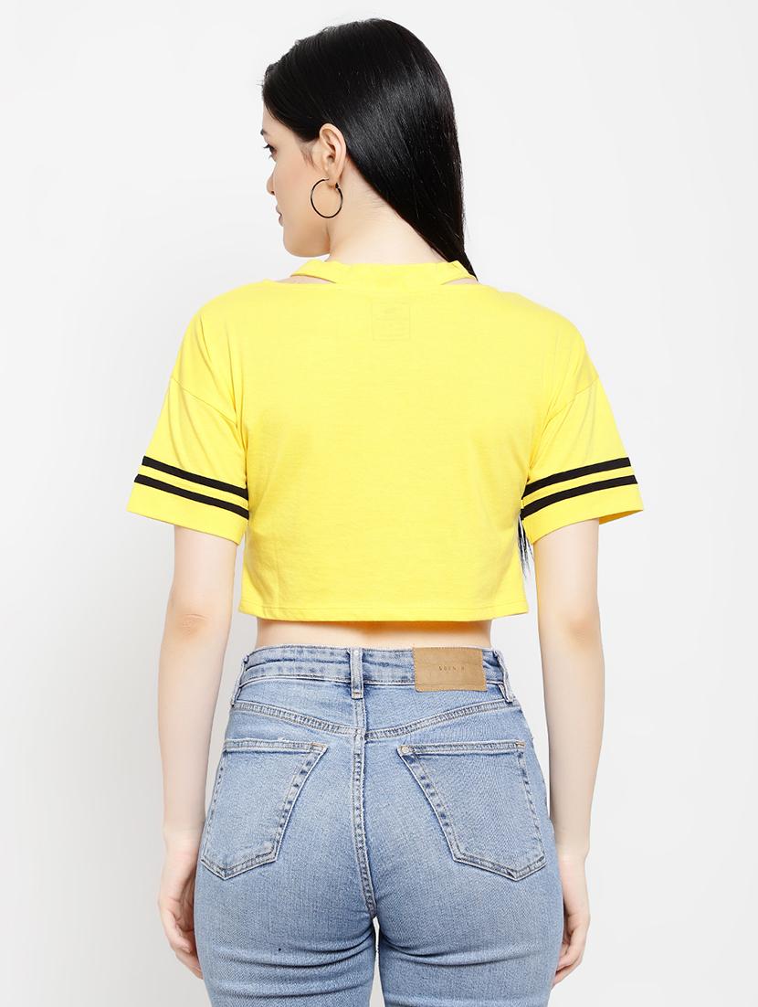 women's crop v neck top - 17596227 - Standard Image - 3