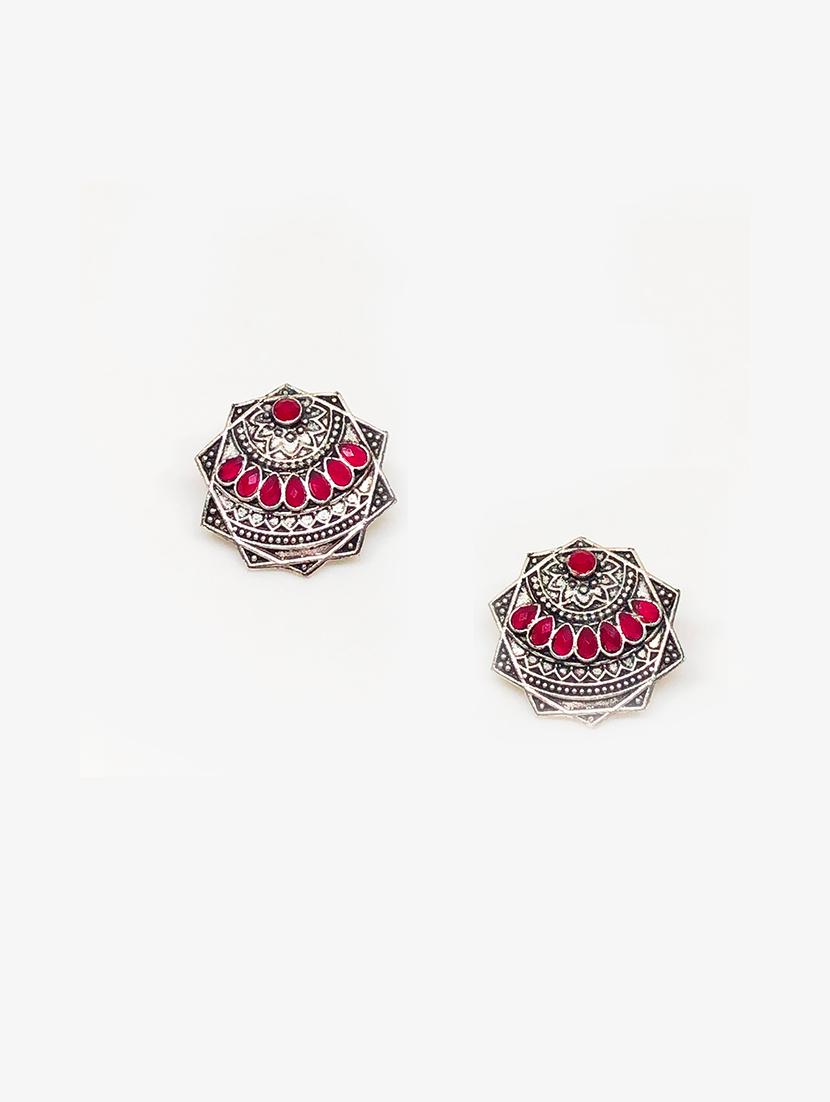 pink copper studs earring - 17603300 -  Standard Image - 0