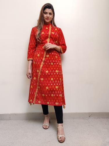 red printed a-line kurta  - 17615145 - Very Small Image - 1