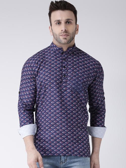 blue printed short kurta - 17633260 - Very Small Image - 1