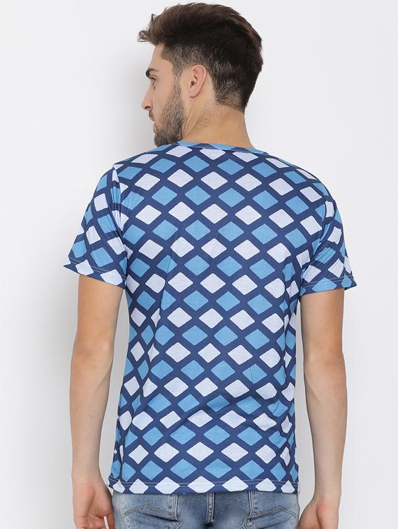 blue geometric print t-shirt - 17633286 - Standard Image - 2
