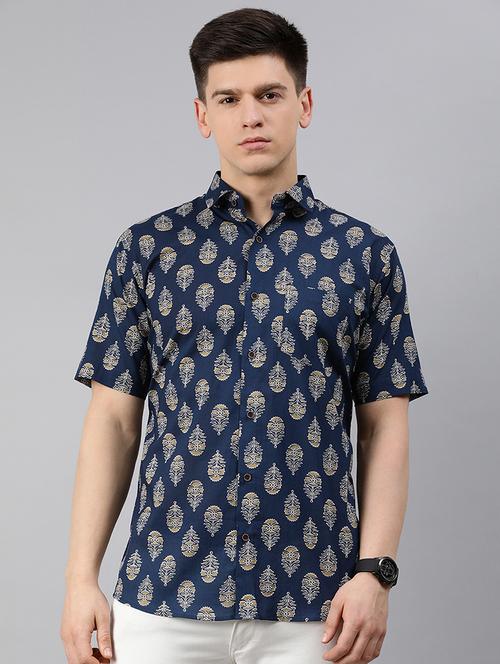 mens printed casual shirt - 17634007 - Standard Image - 0