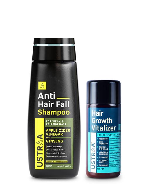 ustraa anti hairfall shampoo - 250ml & hair growth vitalizer - 100ml - 17654952 - Standard Image - 0