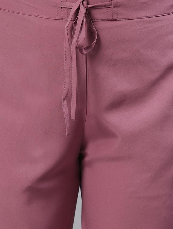 purple kurta palazzo set with dupatta - 17668693 - Zoom Image - 4