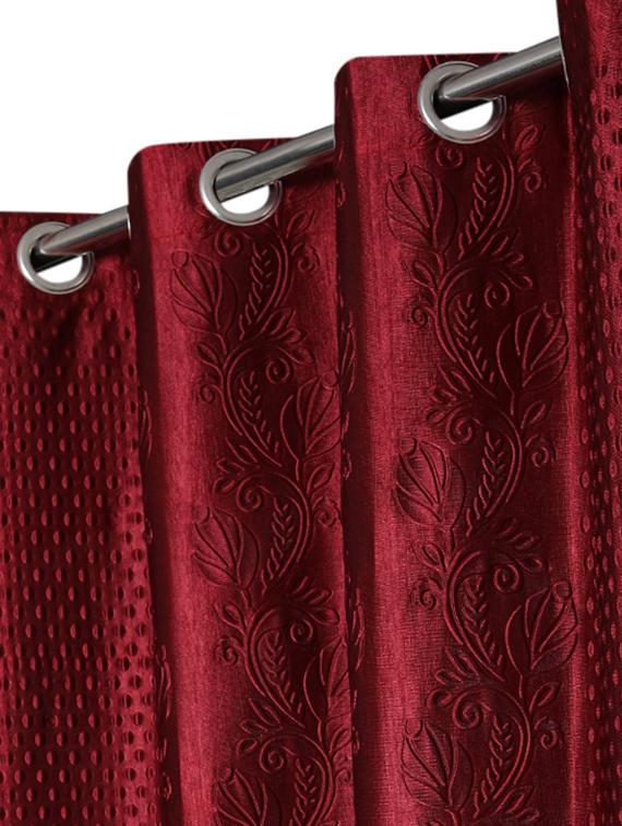 veronica deco 152 cm (5 ft) cotton window curtain (pack of 2) - 17676197 - Standard Image - 2