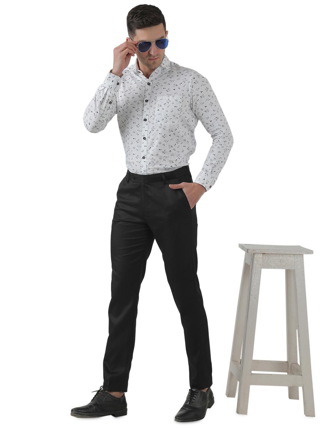 black solid flat front trousers formal trouser - 17684817 - Standard Image - 3