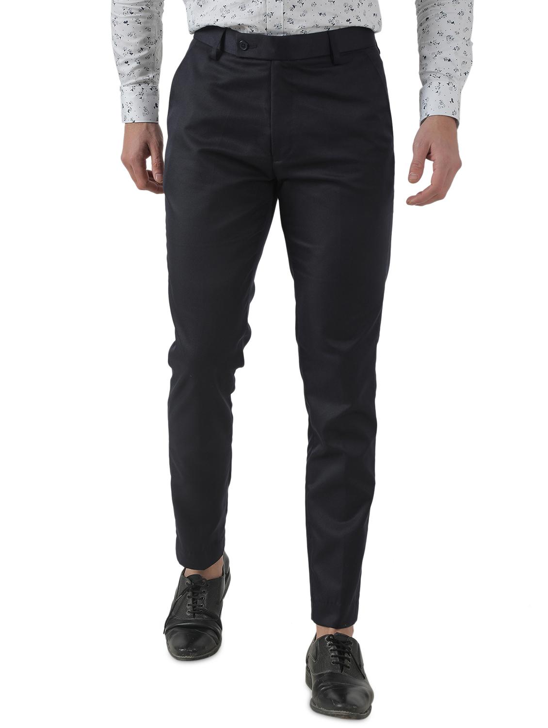 black solid flat front formal trouser - 17684820 - Zoom Image - 0
