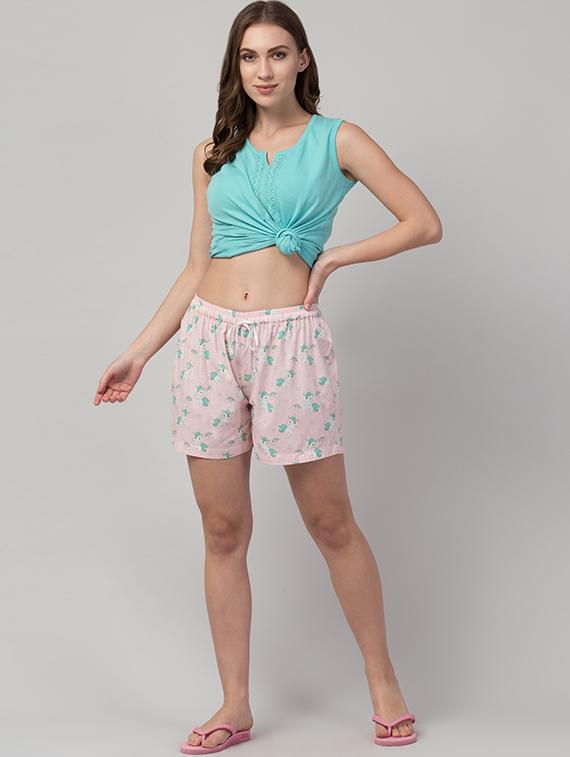 mid rise printed shorts - 17684827 - Standard Image - 3
