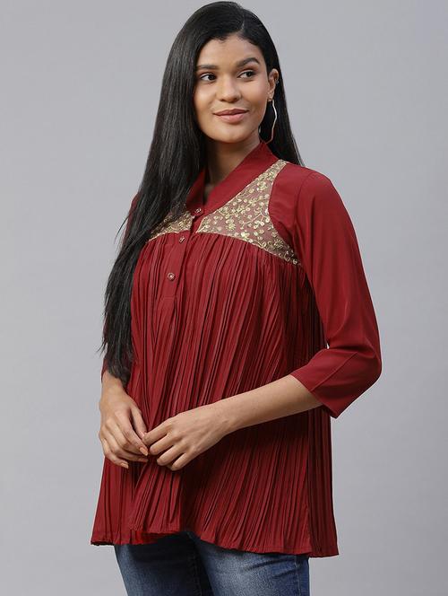 embellished panel peasant top  - 17685061 - Very Small Image - 1