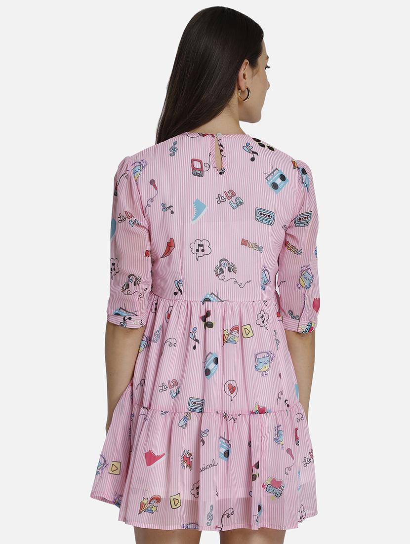women's tiered dress graphic dress - 17693213 - Zoom Image - 2