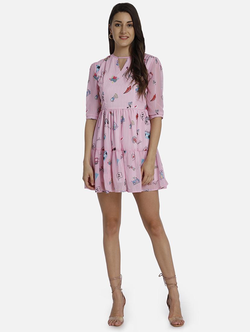 women's tiered dress graphic dress - 17693213 - Standard Image - 3